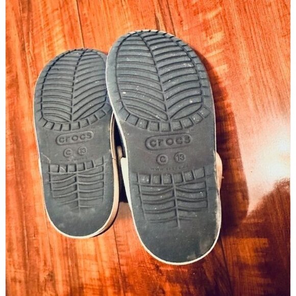 Crocs Kids Navy & White Classic Breathable Clogs w/ Adjustable Heel Straps Sz 13 - Picture 4 of 5